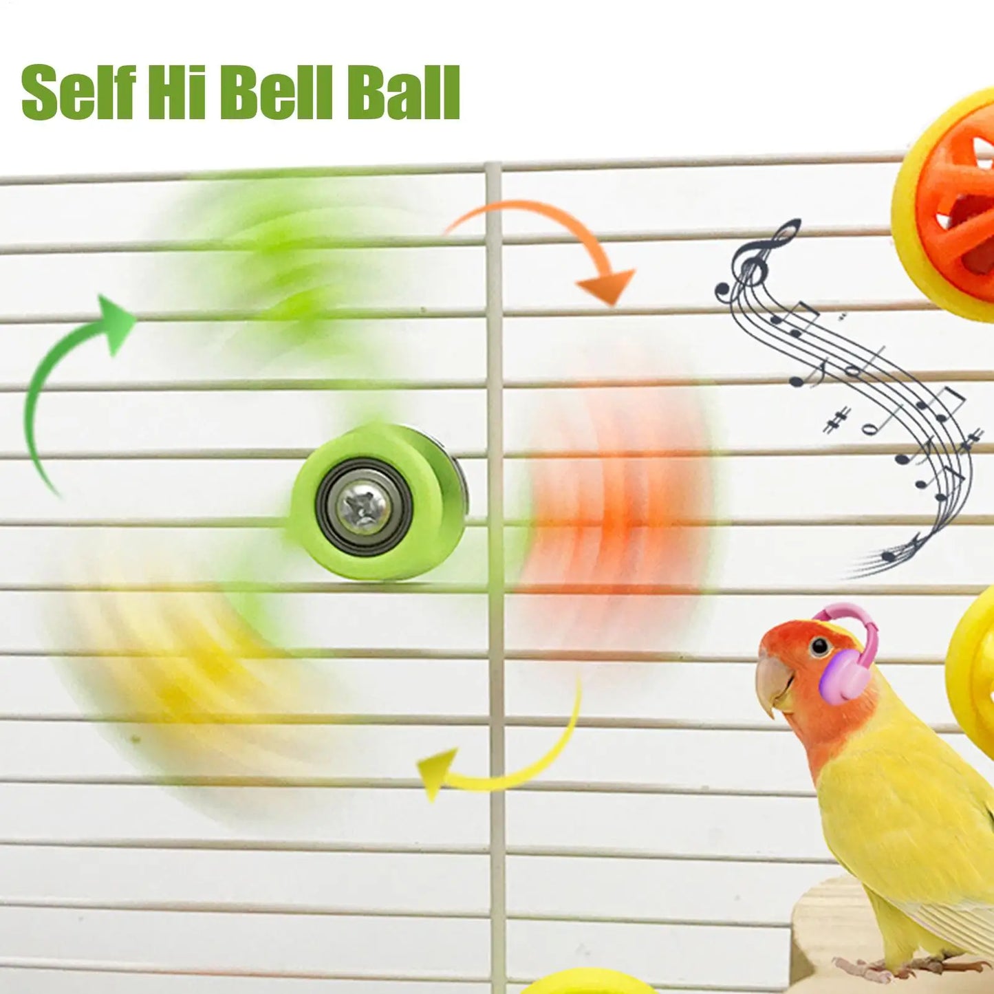 Spinning Ball Cluster Cage Toy for Birds | Bon Bon Bird Toys