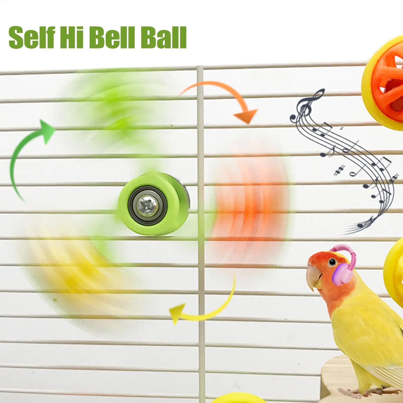 Spinning Ball Cluster Cage Toy for Birds | Bon Bon Bird Toys