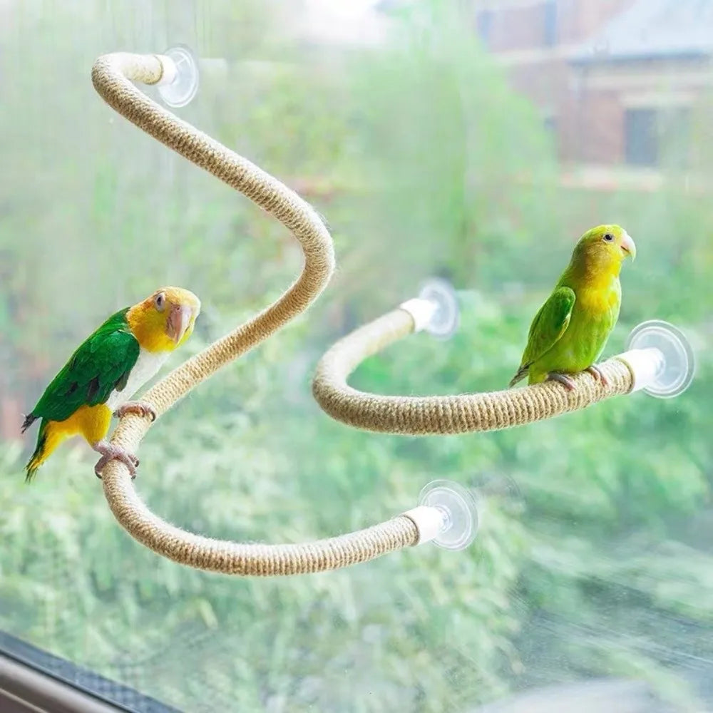 Bendable Twine Rope Perch with Suction Cups | Bon Bon Bird Toys