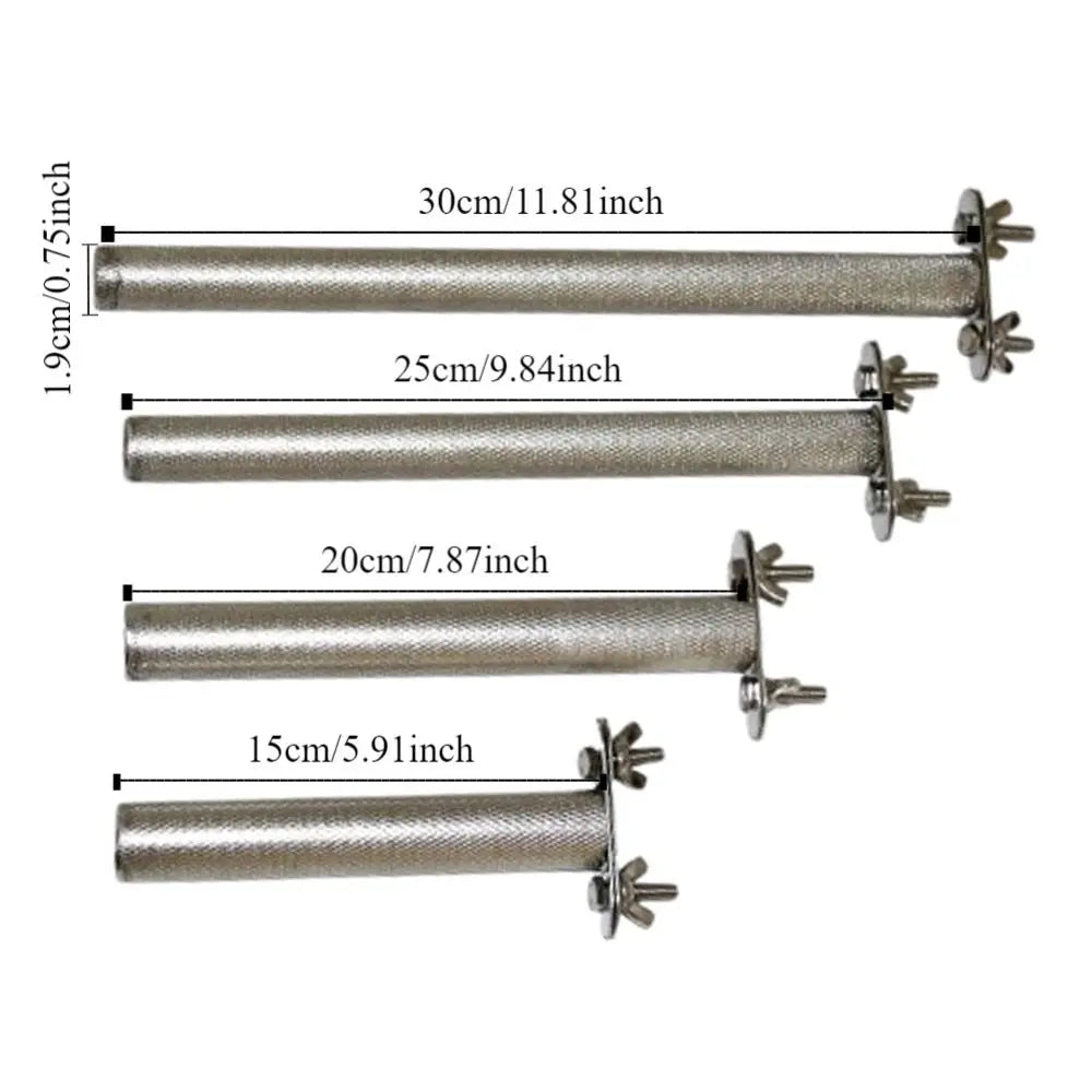 Stainless Steel Bird Perch Rod — 4 Lengths Available