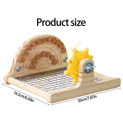 Wooden Platform Perch with Stainless Steel Mesh & Arch | Bon Bon Bird Toys