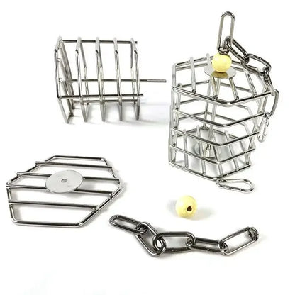 304 Stainless Steel Hanging Basket Foraging Feeder for Parrots
