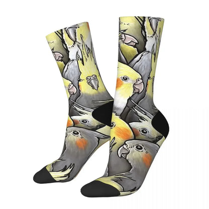 Cockatiel Art Print Crew Socks | Bon Bon Bird Toys