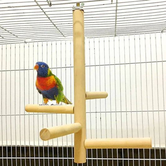 4-Level Hanging Wood Perch Stand | Bon Bon Bird Toys