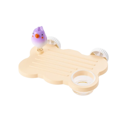 Cloud-Shaped Cage-Mount Bird Perch with Bowl & Play Figurine | Bon Bon Bird Toys