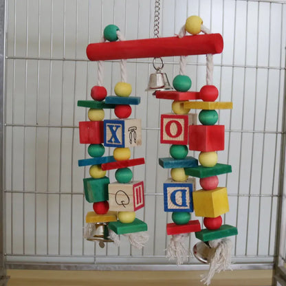 Wooden Letter Blocks for Medium Parrots | Bon Bon Bird Toys