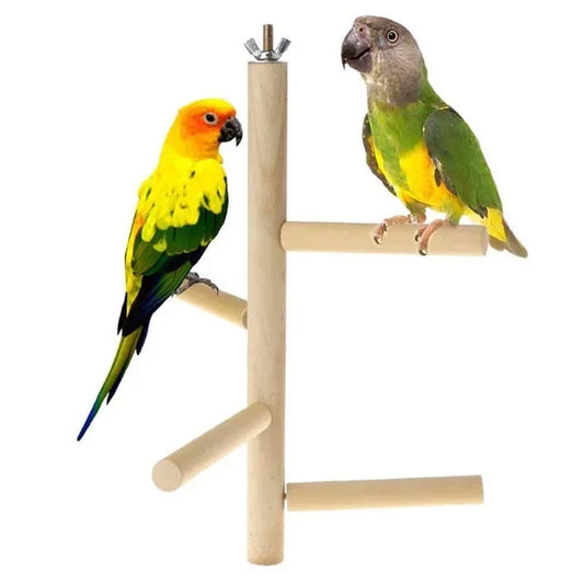 4-Level Hanging Wood Perch Stand | Bon Bon Bird Toys