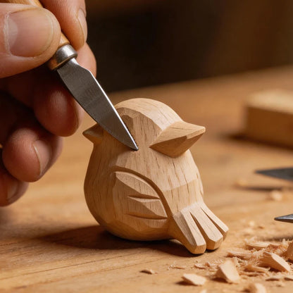 Hand-Carved Wood Cockatiel Keychain | Bon Bon Bird Toys