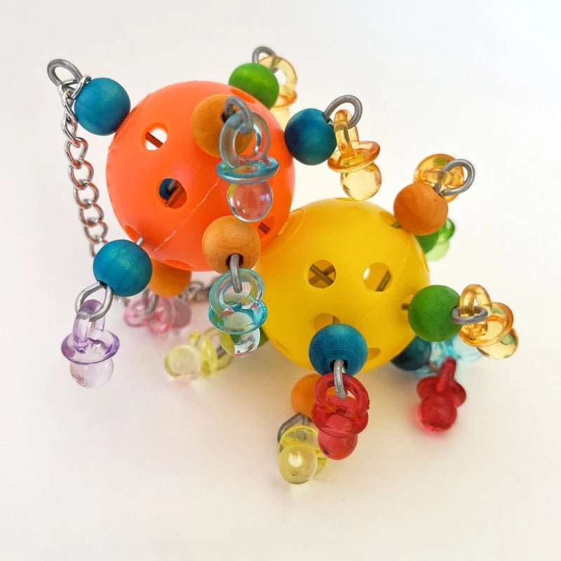 Colorful Bead and Ball Chew Toy for Birds | Bon Bon Bird Toys