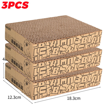 Three cardboard bird shredder platforms stacked on top of each other with dimensions displayed.