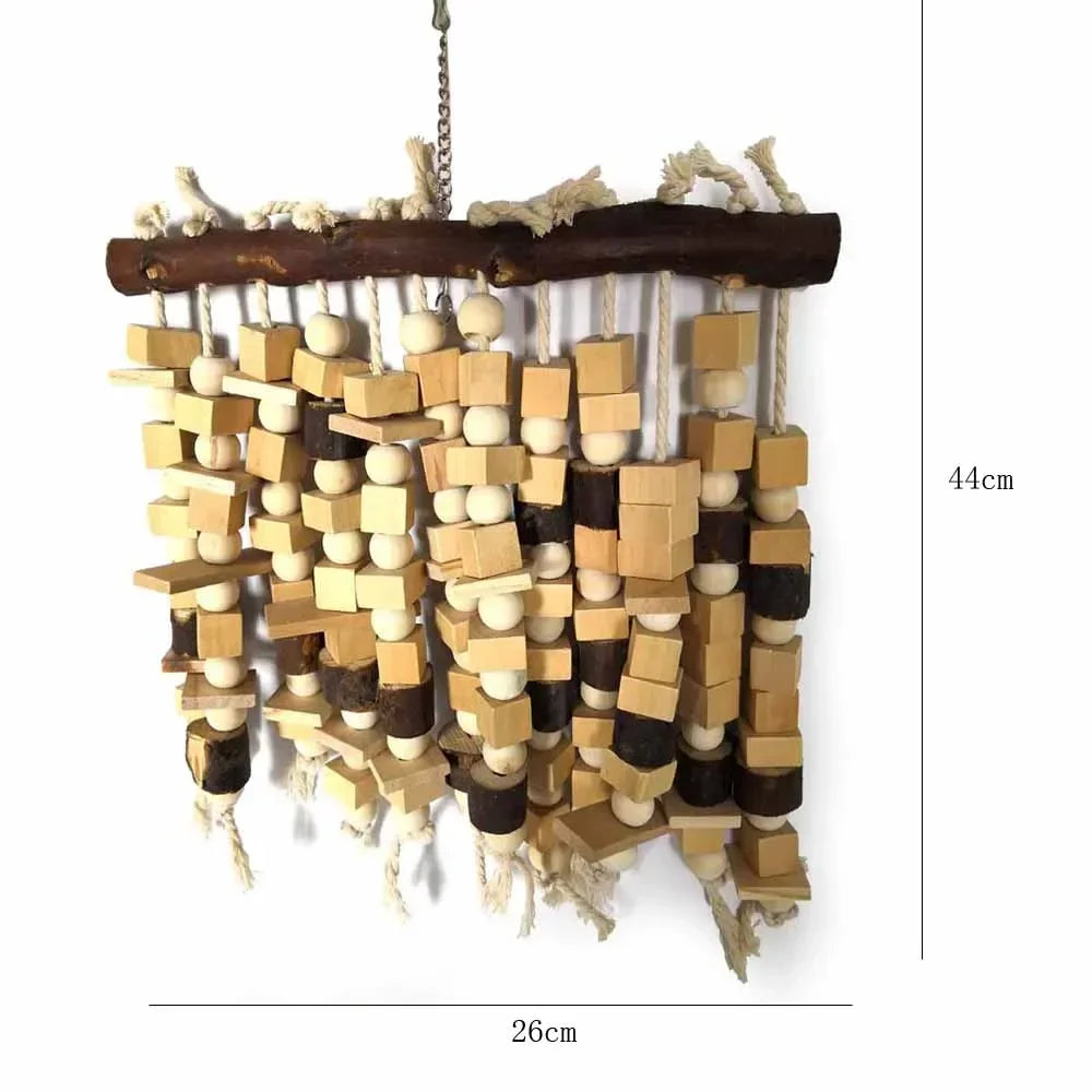 Large Wood Climbing Chew Toy for Macaws, Cockatoos & African Grey