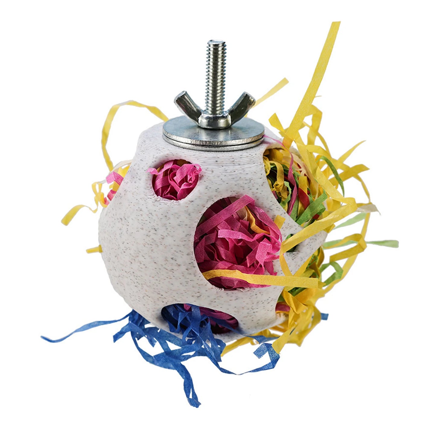 ABS Foraging Ball with Paper Shreds for Birds | Bon Bon Bird Toys