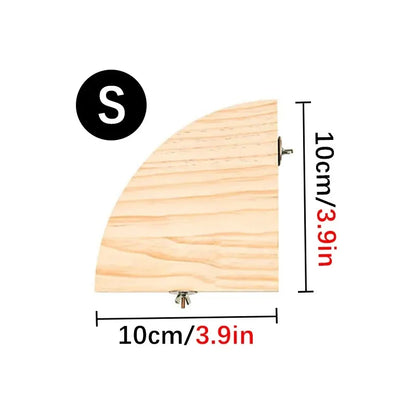 Fan-Shaped Wood Perch Platform | Bon Bon Bird Toys