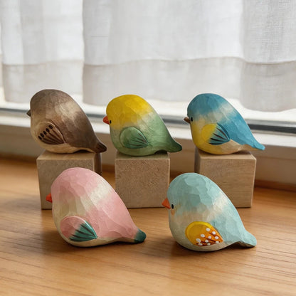 Hand-Carved Sparrow Figurine | Bon Bon Bird Toys