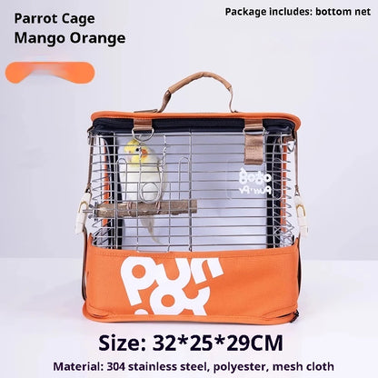 Stainless Steel Mesh Bird Travel Cage | Bon Bon Bird Toys