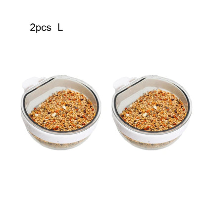 Transparent Cage-Mount Bird Feeding Bowl