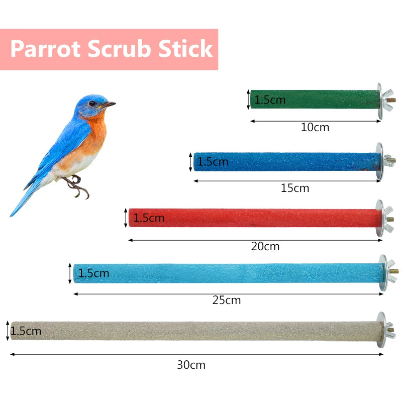 Colorful Wooden Perch Stick for Small Birds | Bon Bon Bird Toys