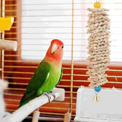 Stacked Corn Husk Shredder Toy for Birds | Bon Bon Bird Toys