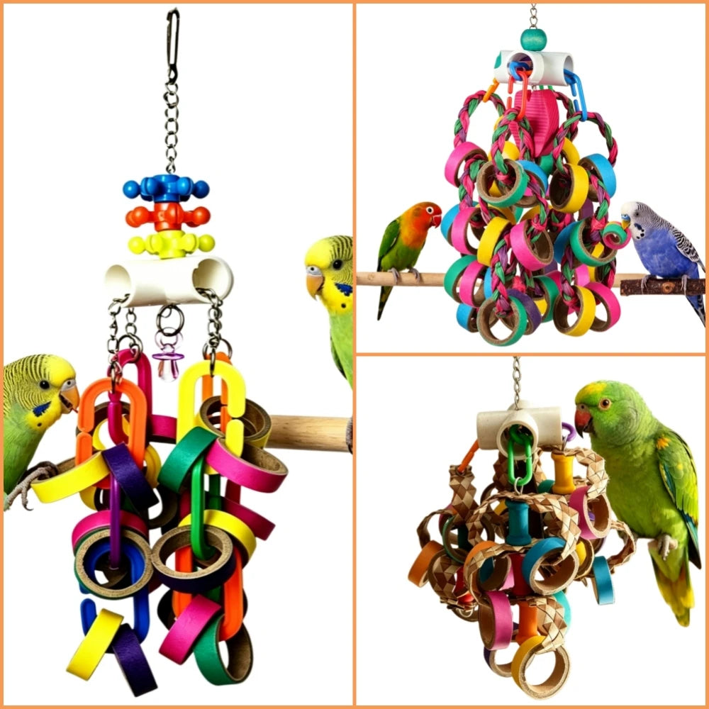 Colorful Paper Ring Shredding Toy Set | Bon Bon Bird Toys