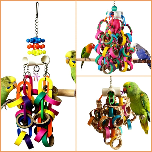 Colorful Paper Ring Shredding Toy Set | Bon Bon Bird Toys
