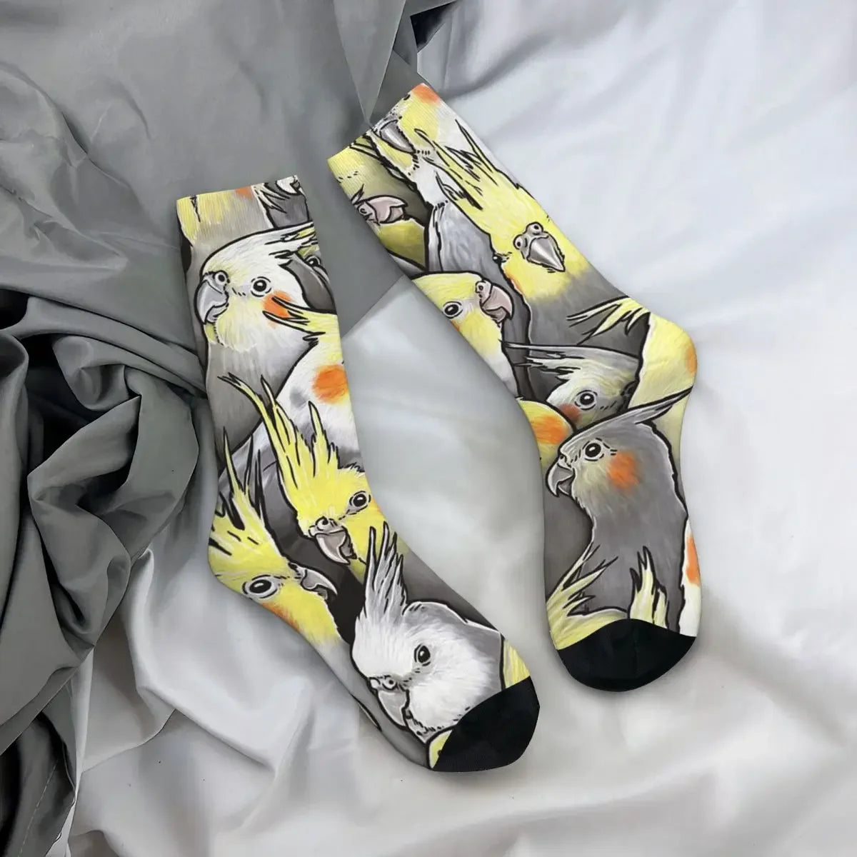 Cockatiel Art Print Crew Socks | Bon Bon Bird Toys