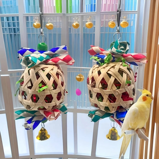 Colorful Paper Lantern Bird Toy for Small & Medium Birds