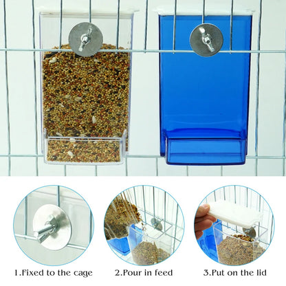 Gravity Bird Seed Feeder with Dustproof Lid 