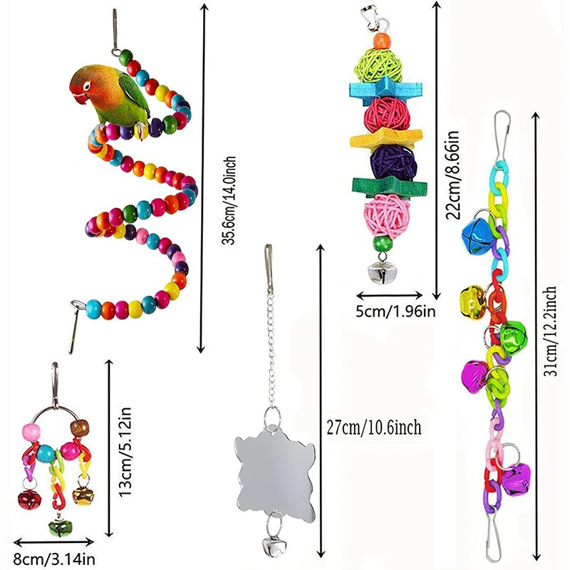 7-Piece Bird Toy Set for Small Parrots | Bon Bon Bird Toys