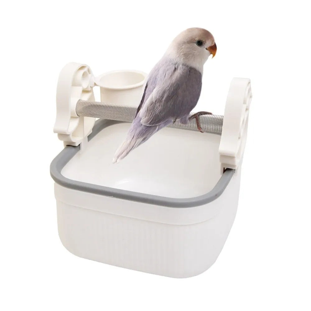 Bird Potty Training Perch with Food Bowl | Bon Bon Bird Toys