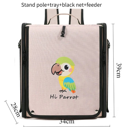 Bird Backpack Carrier with Window & Perch | Bon Bon Bird Toys