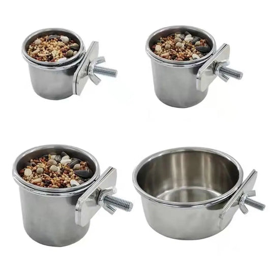 Stainless Steel Hanging Cage Bowl for Birds | Bon Bon Bird Toys