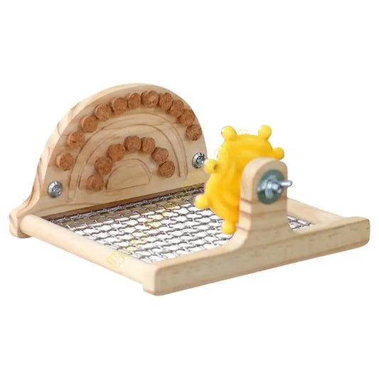 Wooden Platform Perch with Stainless Steel Mesh & Arch | Bon Bon Bird Toys