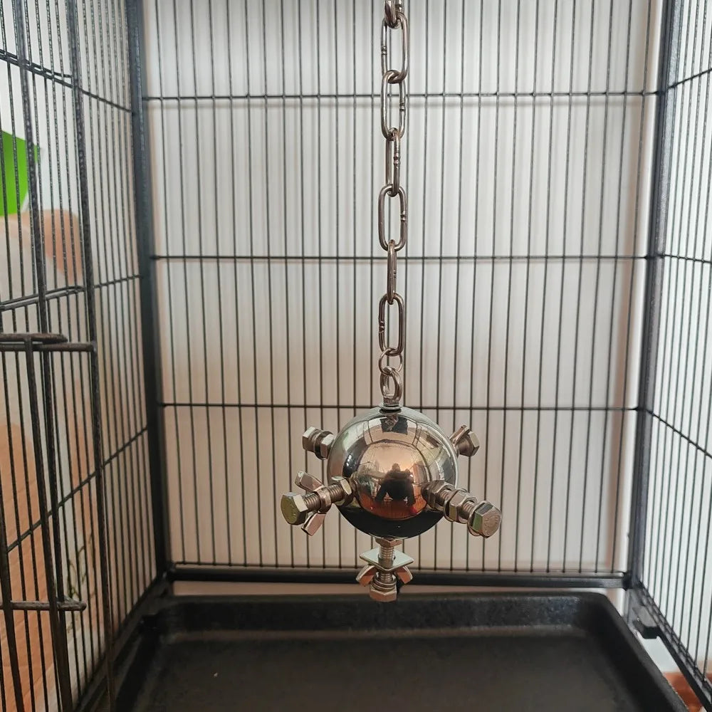 Stainless Steel Foraging Star Toy for Large Parrots | Bon Bon Bird Toys