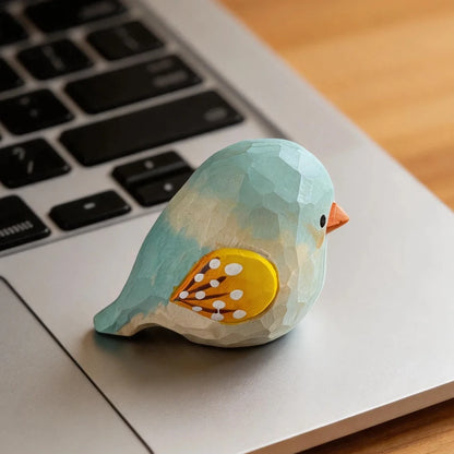 Hand-Carved Sparrow Figurine | Bon Bon Bird Toys