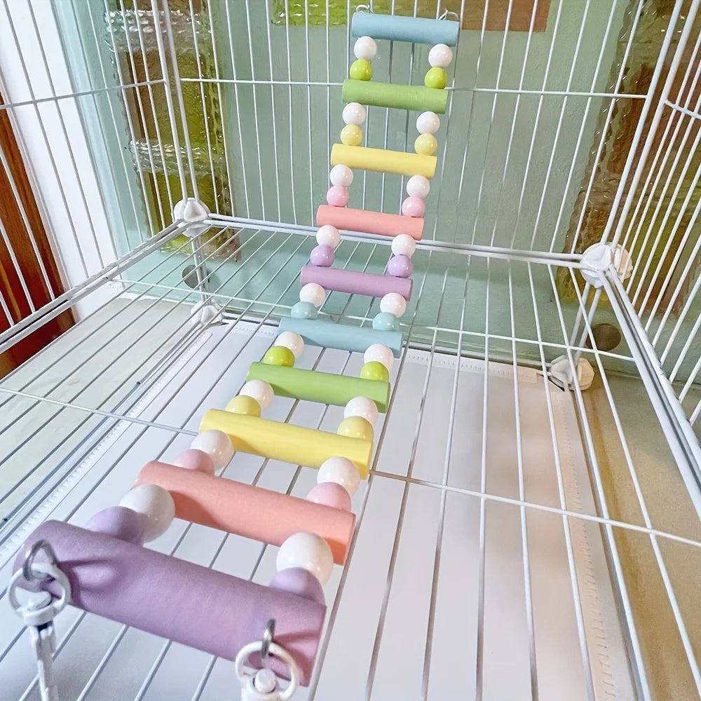Pastel Wood Bird Cage Toys & Accessories | Bon Bon Bird Toys