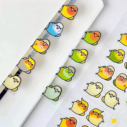 Chubby Bird Planner Index Tab Stickers | Bon Bon Bird Toys