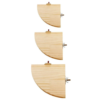 Fan-Shaped Wood Perch Platform | Bon Bon Bird Toys