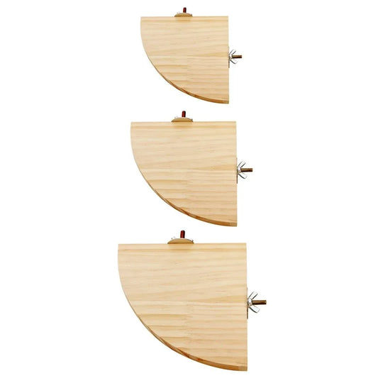 Fan-Shaped Wood Perch Platform | Bon Bon Bird Toys