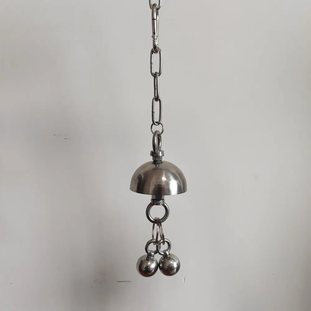 Stainless Steel Dome Bell Hanging Toy for Large Parrots