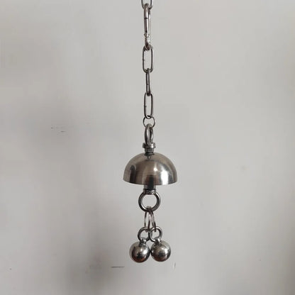 Stainless Steel Dome Bell Hanging Toy for Large Parrots