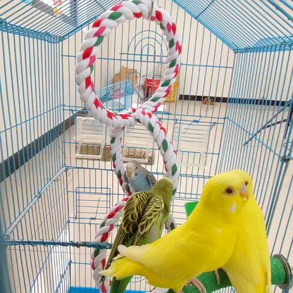 Cotton Rope Ring Climbing Toy for Birds