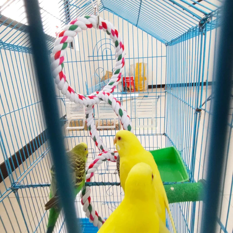 Cotton Rope Ring Climbing Toy for Birds