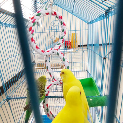 Cotton Rope Ring Climbing Toy for Birds