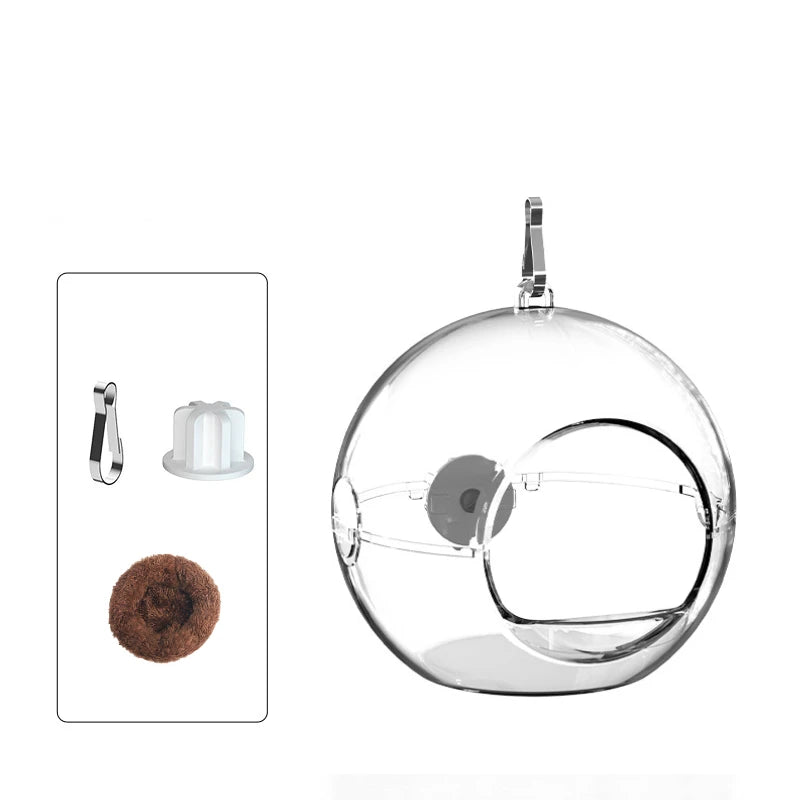 Clear Acrylic Bird Nest Pod with Cotton Cushion | Bon Bon Bird Toys