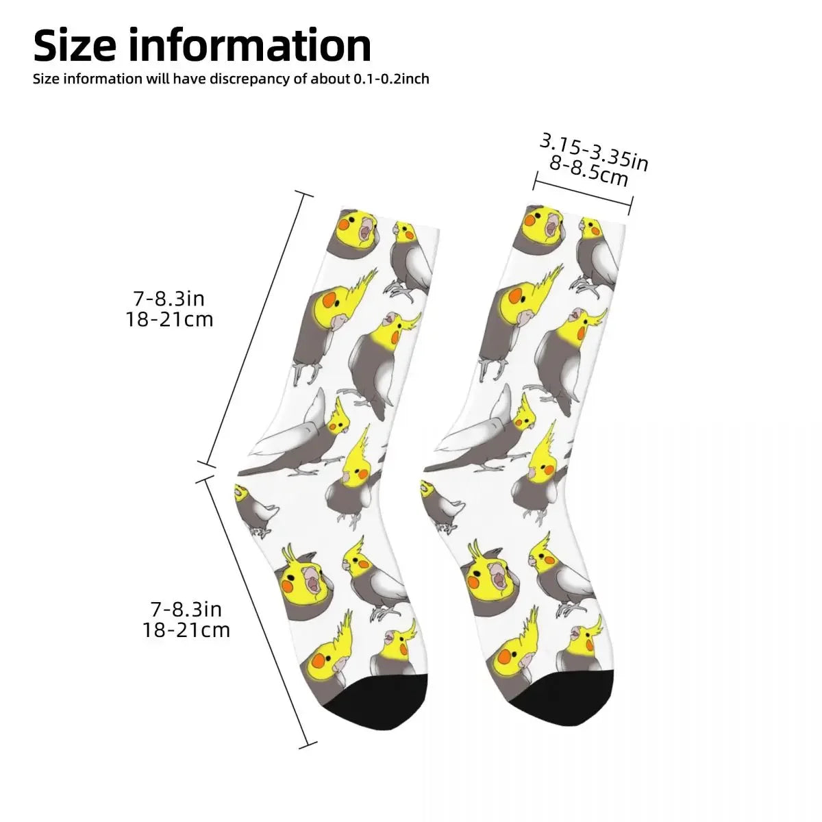 Cockatiel Print Crew Socks | Bon Bon Bird Toys