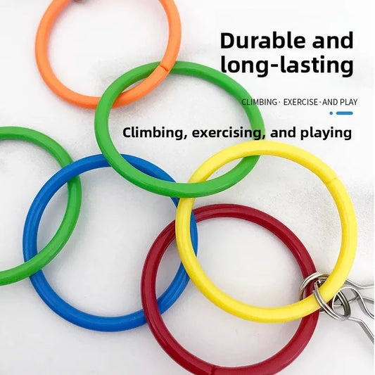 Colorful Ring Chain Swing Toy with Bell for Birds | Bon Bon Bird Toys