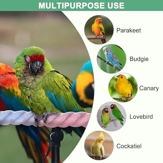 Pastel Twisted Rope Perch for Birds | Bon Bon Bird Toys