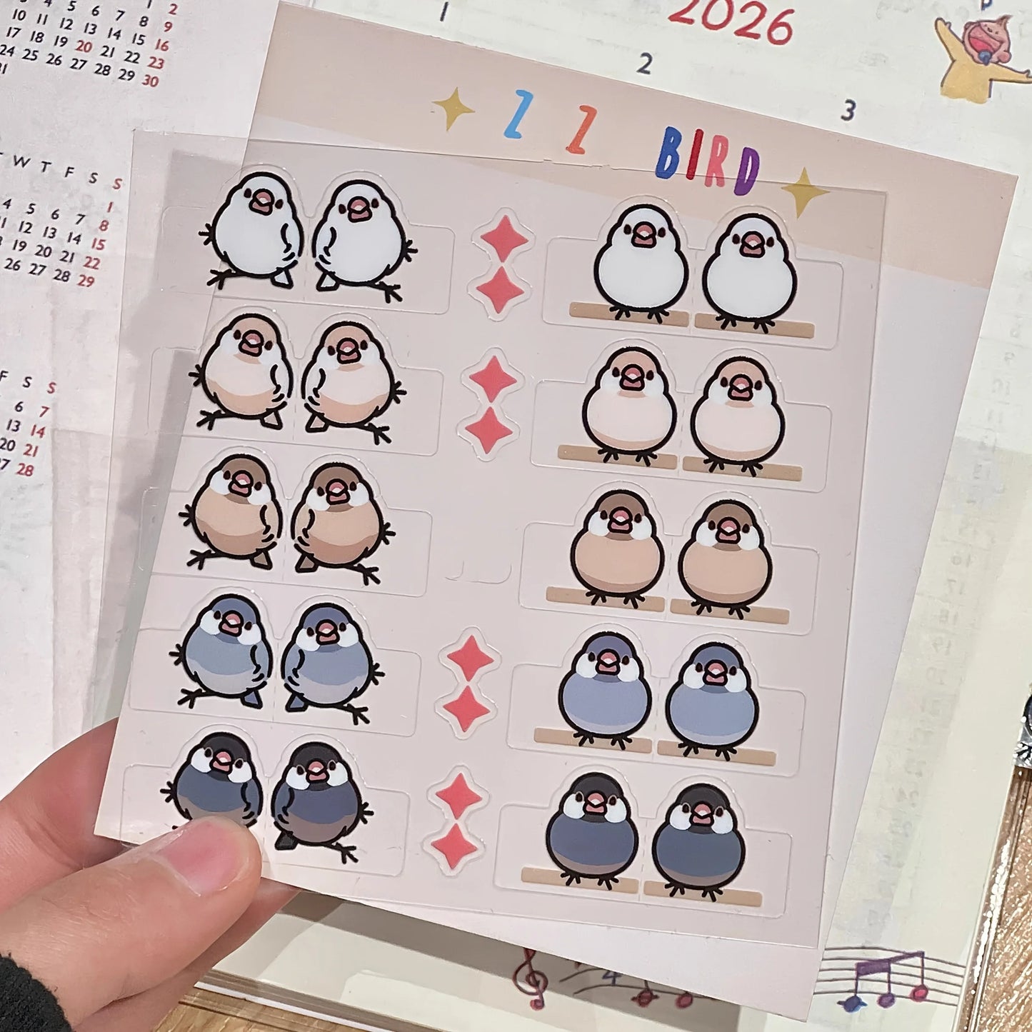Chubby Bird Planner Index Tab Stickers | Bon Bon Bird Toys