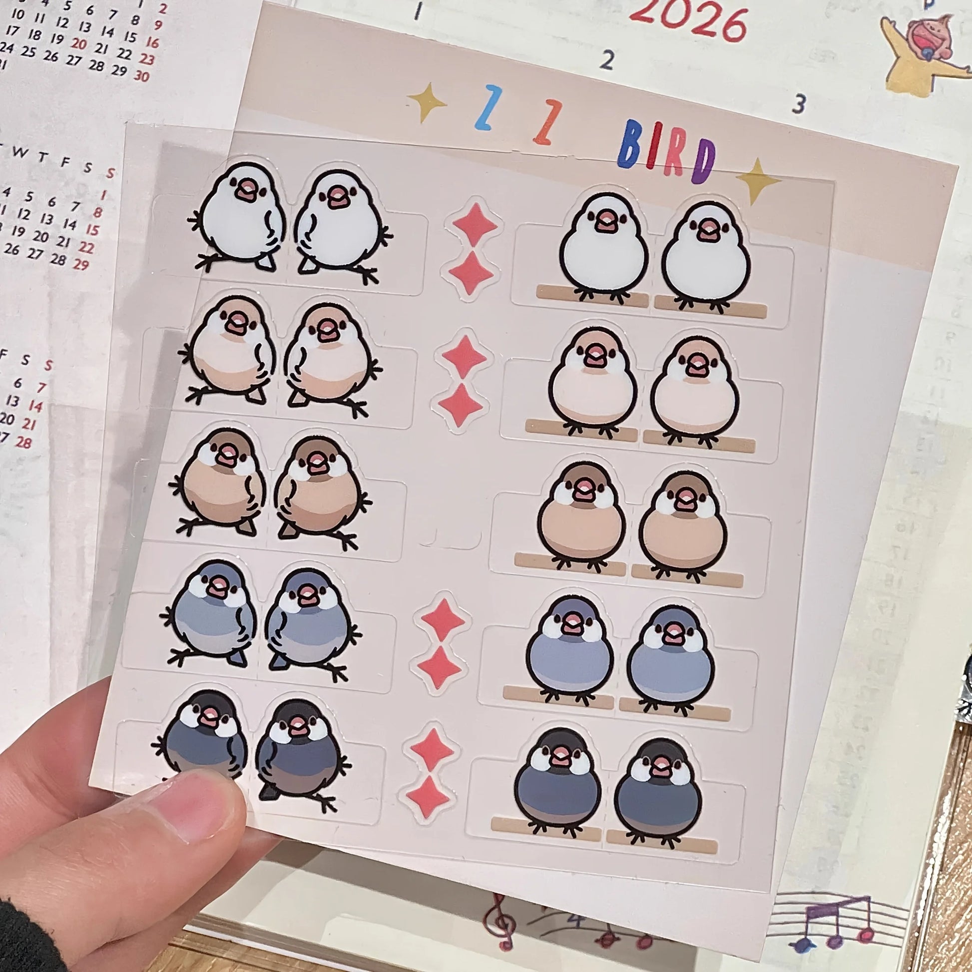 Chubby Bird Planner Index Tab Stickers | Bon Bon Bird Toys