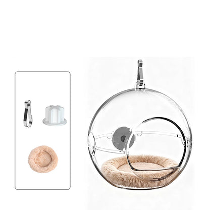 Clear Acrylic Bird Nest Pod with Cotton Cushion | Bon Bon Bird Toys